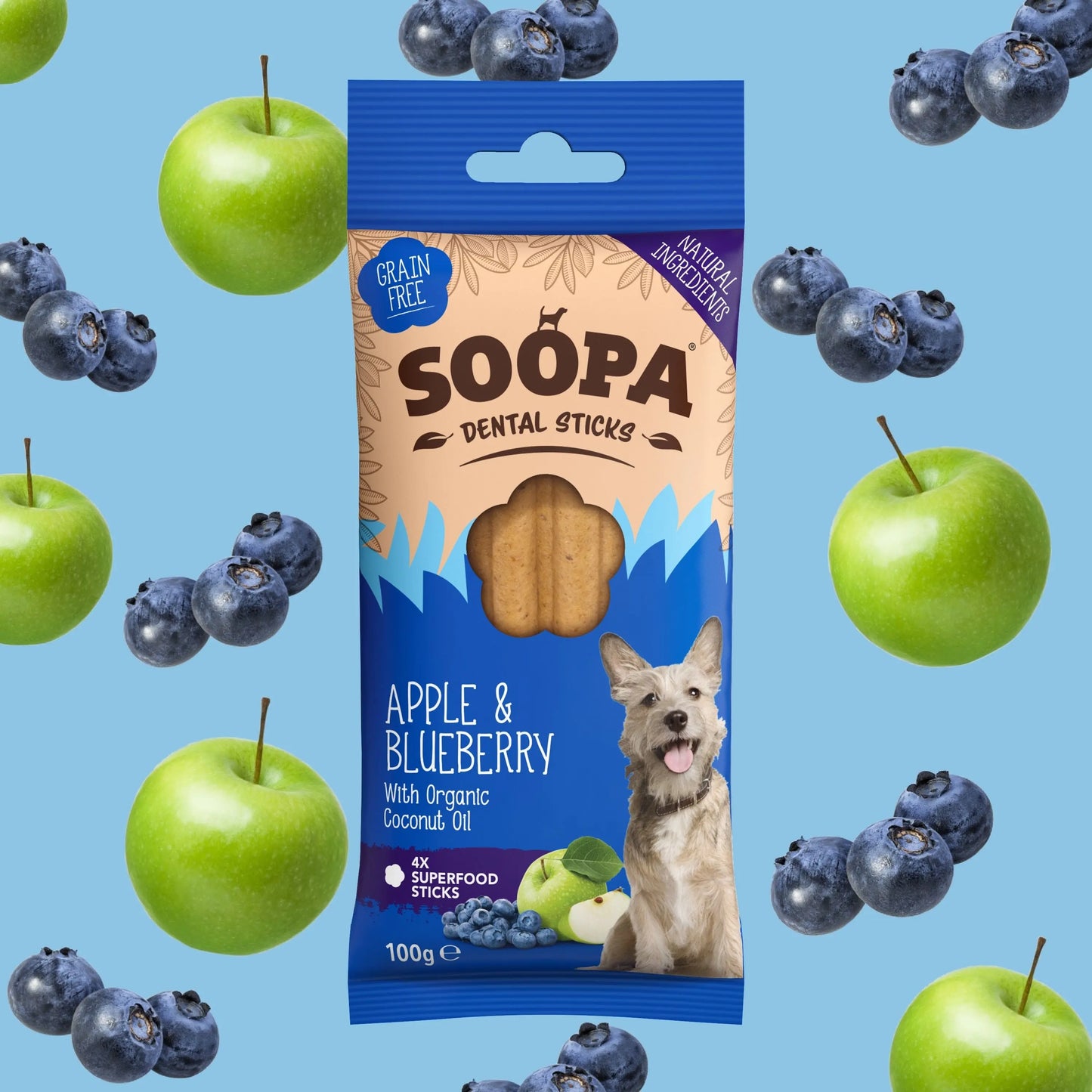 Soopa Apple & Blueberry Dental Sticks JC Raw LTD