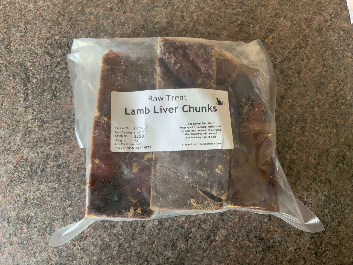 Raw Treat Pet Food - Lamb Liver Chunks