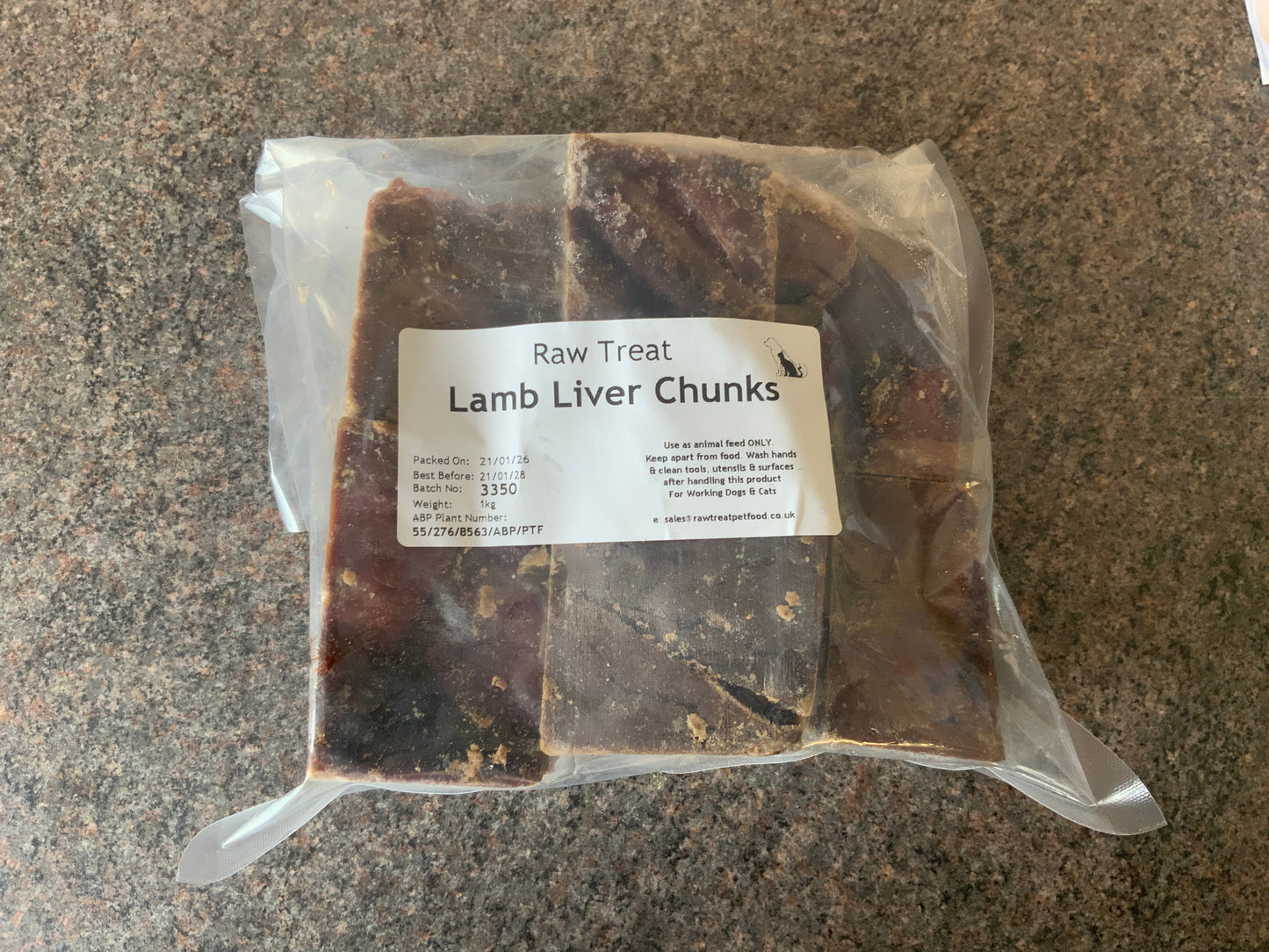 Raw Treat Pet Food - Lamb Liver Chunks