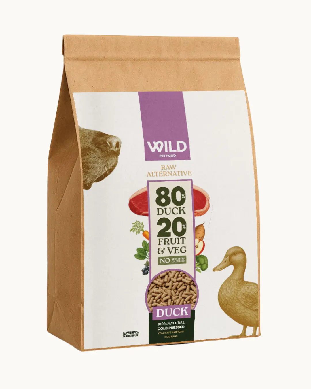 Wild 80:20 Duck Coldpress Dog Food Wild Pet Food